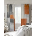 thumbnail image 3 of Abstract Orange Grey Blackout Curtains 96 Inches Long for Bedroom, Modern Watercolor Geometric Thermal Insulated Room Darkening Black Out Window Curtain Panels Grommet Drapes for Living Room, 3 of 8