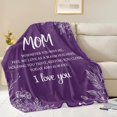 thumbnail image 3 of wajoiu Gift for Mom, 50"x60" Throw Blanket -Sweet Word Birthday Christmas Mother''s Day Love''s Gifts for Her Bedding Sofa Couch Soft Flannel, Purple, 3 of 6