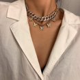 thumbnail image 3 of Big Butterfly Pendant Necklace Rhinestone Chain for Ladies Girls Shiny Gold Silver Chain Shiny Crystal Necklace Jewelry Gifts, Rhinestones, Rhinestones, 3 of 5