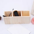thumbnail image 3 of Sylvtty Multi-Segment Unpainted Pen Holder Wood Student Stationery Pencil Storage Box for Office, 3 of 7