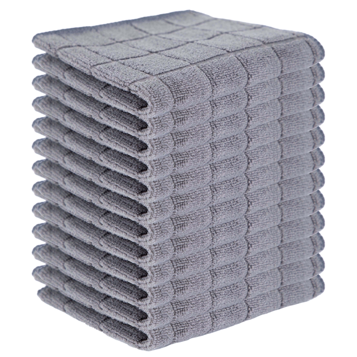 Sloppy Chef Mesh Back Dishcloths, 12x12 in., One Side Microfiber, One Side Scrubbing Mesh