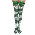 thumbnail image 1 of Gibobby calcetines mujer Medias hasta la rodilla de fiesta de Chriatmas con estampado de rayas sexis para mujeres y niñas (Verde, Unitalla), 1 of 2
