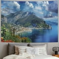 thumbnail image 2 of Orinice Town Body of Water Mountain Tapestry Wall Hanging Unique Style Graphic Tapestries Home Wall Decor Art for Living Room Bedroom Apartment Farmhouse Dorm 40x30inch, 2 of 6