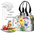 thumbnail image 4 of Pioneer Flower Drawstring Lunch Bag Women - Drawstring Lunch Bag Insulated for Work Office - Stain-Resistant Large Lunchbags for Women with Multi-Pockets, 4 of 6