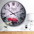 thumbnail image 2 of DesignArt Eiffel View from Paris Street Large Wall Clock, 2 of 2