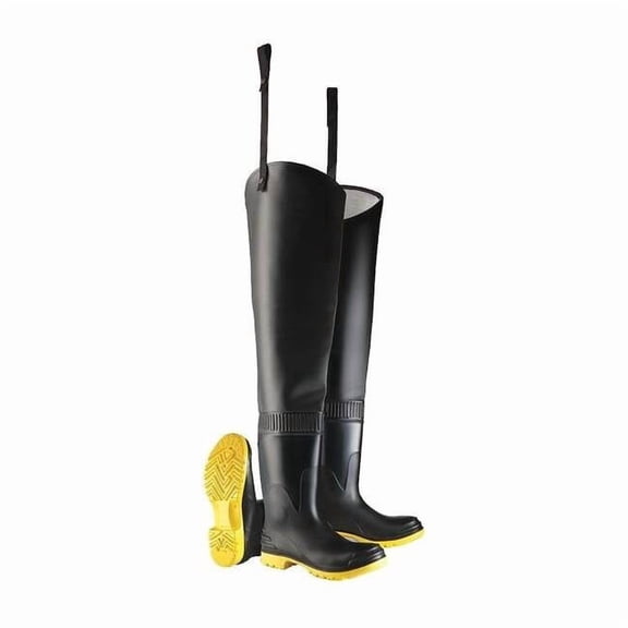 Dunlop Hip Wader,Men's,8,Steel,Black,PR 8685600