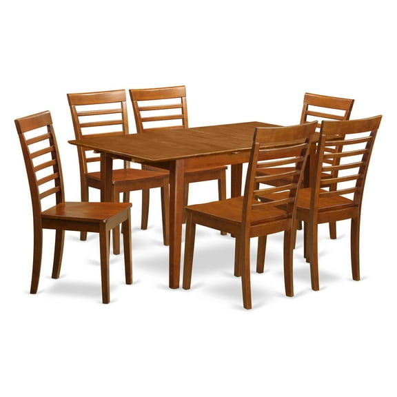 East West Furniture Picasso 7-Piece Empire Dining Table Set