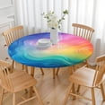 thumbnail image 3 of Rainbow Tie Dye Swirl Pattern Round Fitted Tablecloth with Elastic Edge,Dining Table Cover Waterproof,Outdoor Round Tablecloth for Camping,Dining,Indoor and Outdoor, 3 of 7