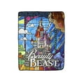 thumbnail image 6 of Disney Beauty And The Beast Stained Glass Enchanted Castle Plush Throw Blanket 46' x 60', 6 of 7