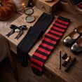 thumbnail image 6 of Lumtrix Striped and Solid Thigh High Socks for Women Mismatched Over the Knee Stockings Trendy Halloween Party Socks E One Size, 6 of 6
