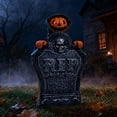 thumbnail image 2 of AuroraX Halloween Animated Tombstone Halloween Graveyard Decorations Sound Activated Battery Operated Spooky Light Up Outdoor Halloween Decorations Black, 2 of 7