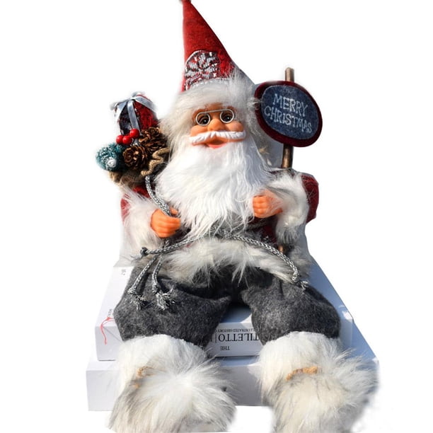 Decoración De Escaparate Navideño De Marionetas, Adorno De Mobiliario De Ventana De Marionetas De Papá Noel Sentado