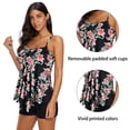 thumbnail image 2 of Zando Womens Ruffled Tankini Bathing Suits for Women Swimsuits Tummy Control Two Piece Floral Flounce Swim Tank Top with Boyshort Ruffled Leopard Black L, 2 of 5