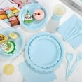 thumbnail image 5 of 350-Piece Light Blue Paper Plate and Napkin Set for Parties, Includes Cutlery, 5 of 6