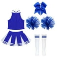 thumbnail image 4 of Alvivi Kids Girls Cheerleading Dance Dress Cheer Leader Uniform High School Cheer Up Dancewear B Blue 10, 4 of 5