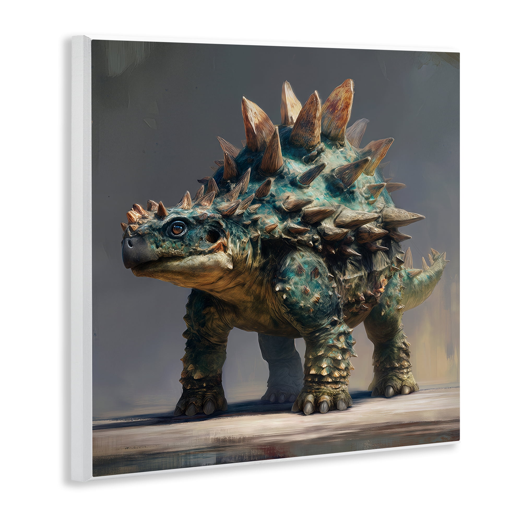Stupell Industries Prehistoric Ankylosaurus Portrait Wall Plaque Art, design by Wumples