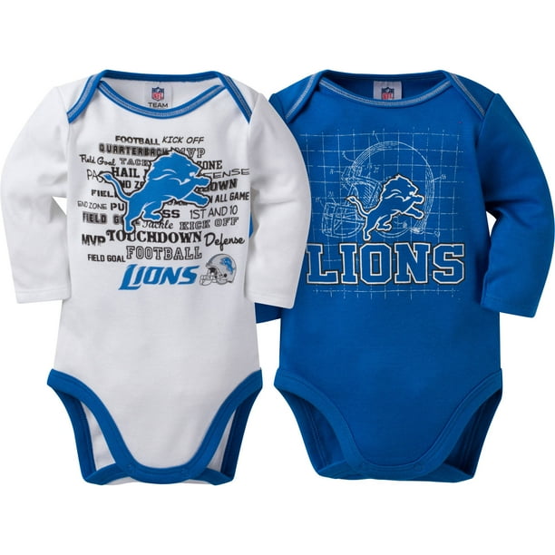 NFL NFL Detroit Lions Baby Boys Long Sleeve Bodysuit Set, 2Pack