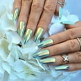 thumbnail image 3 of Hypnaughty 24 Pcs Chameleon Chrome Luxury Coffin Medium Long Press On Nails and Glue Reflective Mirror False Nails, 3 of 6