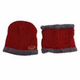 thumbnail image 4 of Gorro de invierno con máscara de poliéster rojo para mujer y hombre, 4 of 15