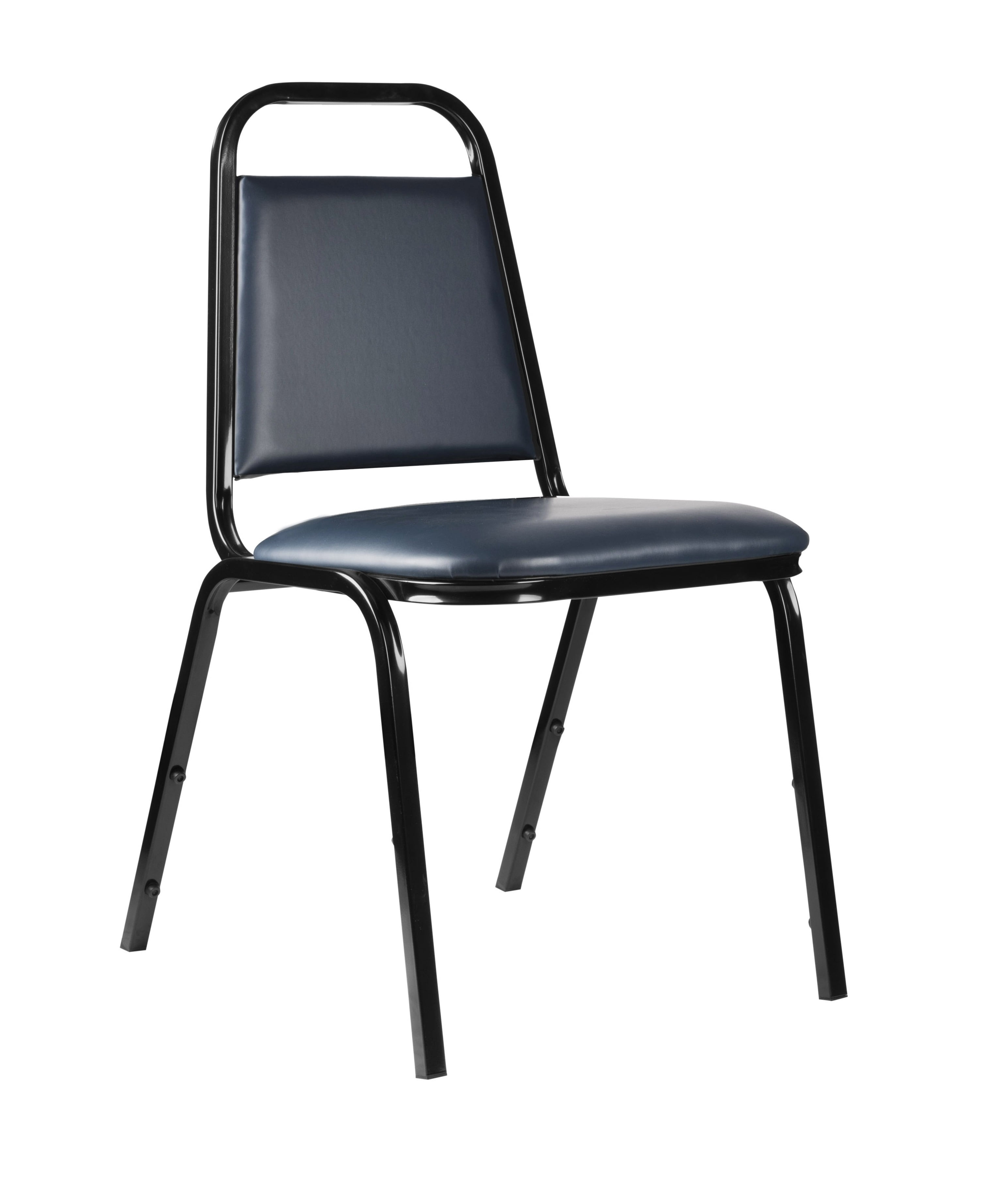 Hampden Furnishings Stella Collection  Vinyl Padded Stack Chair, Dark Blue, Pack of 2