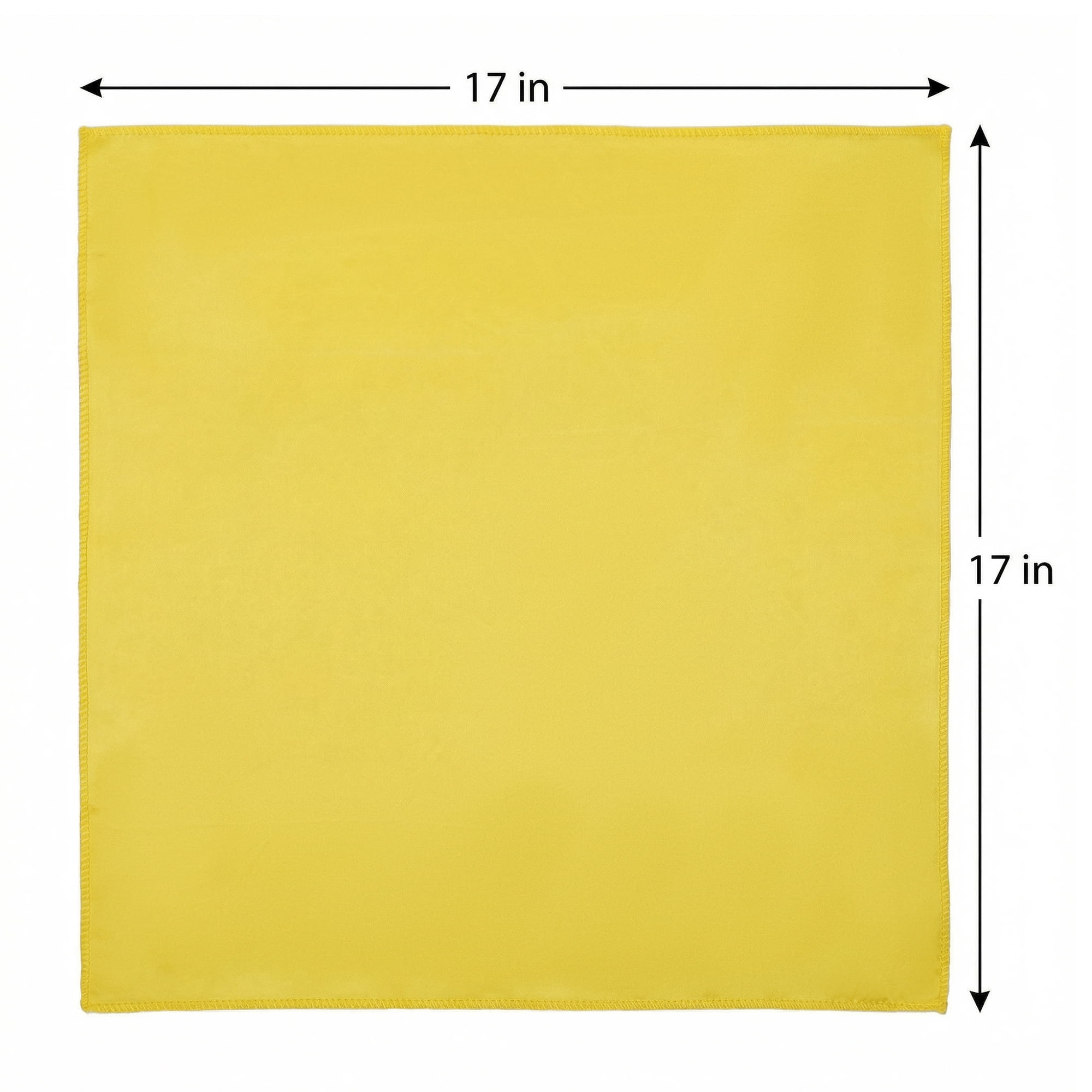 Unique Bargains 12Pcs Cotton Washable Reusable Cloth Napkins Gold 17x17inch