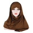 thumbnail image 2 of iHPH7 Head Wraps for Women Muslim Head Scarf for Women Head Coverings for Women Head Scarf for Women's Hair Head Wrap Scarf, Coffee One Size, 2 of 2