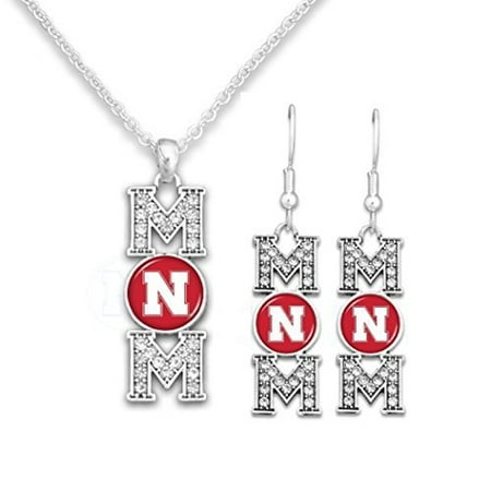 Nebraska Cornhuskers MOM Earrings and Necklace Set