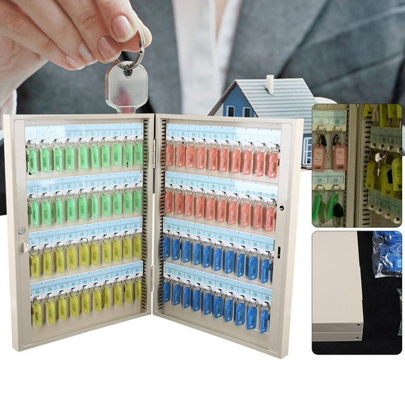 80 Key Lock Box Storage Safe Cabinet Wall Mount Organizer Holder Car Dealers