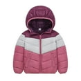 thumbnail image 3 of CPNG Boys Girls Zip Up Colour Block Coats Lightweight Padded Down Jacket Warm Packable Hooded Winter Outerwear Puffer Hooded Jackets with Pockets, 3 of 3