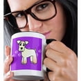thumbnail image 2 of 3drose, Cute Miniature Schnauzer Wheaten Coat - Cartoon Dog - Purple with Pawprints, 11oz Two-tone Black Mug, 2 of 6