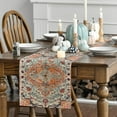 thumbnail image 3 of Boho Bohemia Style Orange Table Runner, Country Rustic Farmhouse Magical Fall Kitchen Dining Table Decoration for Home Party Decor 13x90 Inch, 3 of 6