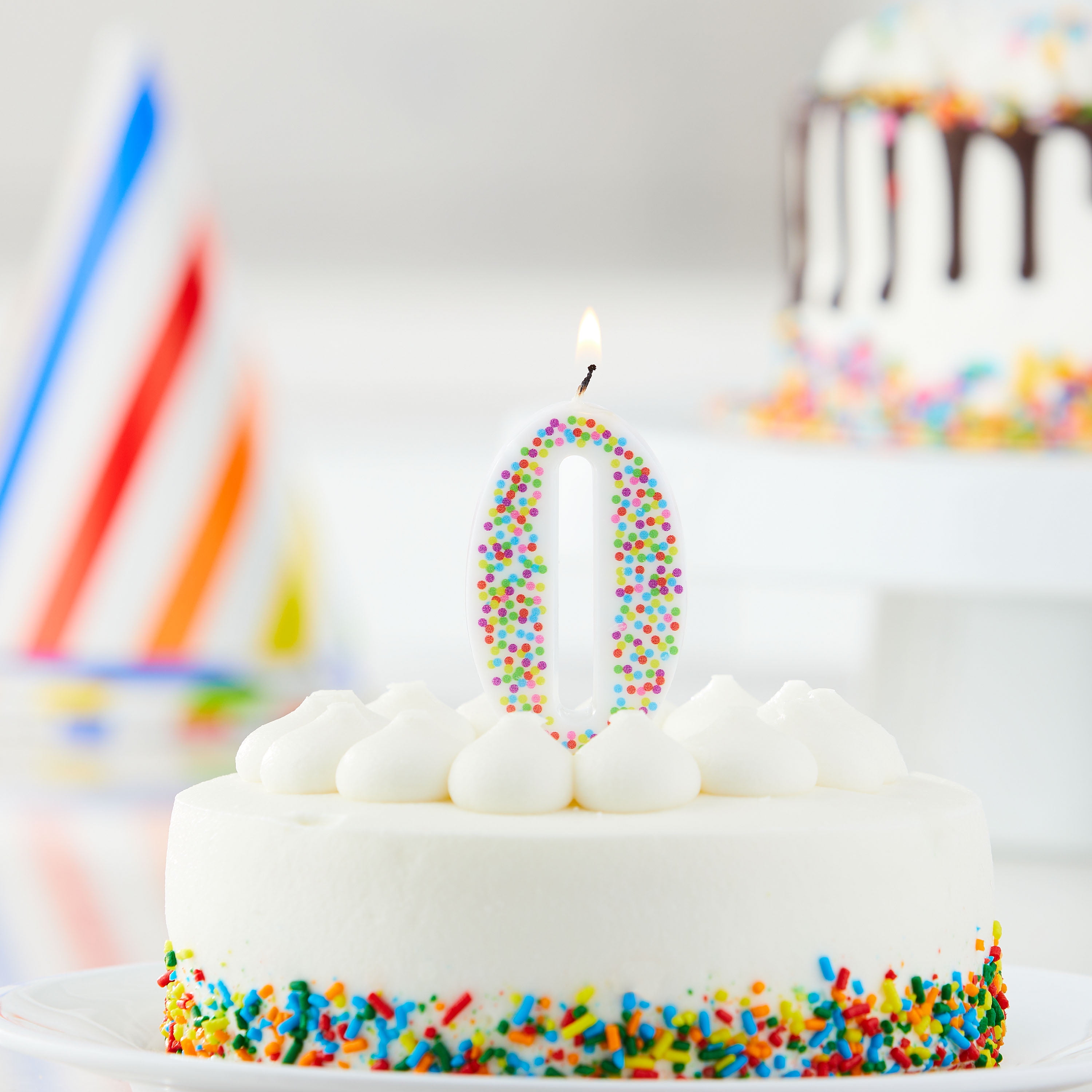 Great Value Birthday Party Candle, Multicolor, Number 0