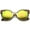 Brown-Gold / Yellow-Green Mirror, variant on sunglassLA Unisex High Fashion Translucent Frame Stepped Temple Two-Tone Cat Eye Sunglasses (Purple-Black / Purple Mirror) - 45mm