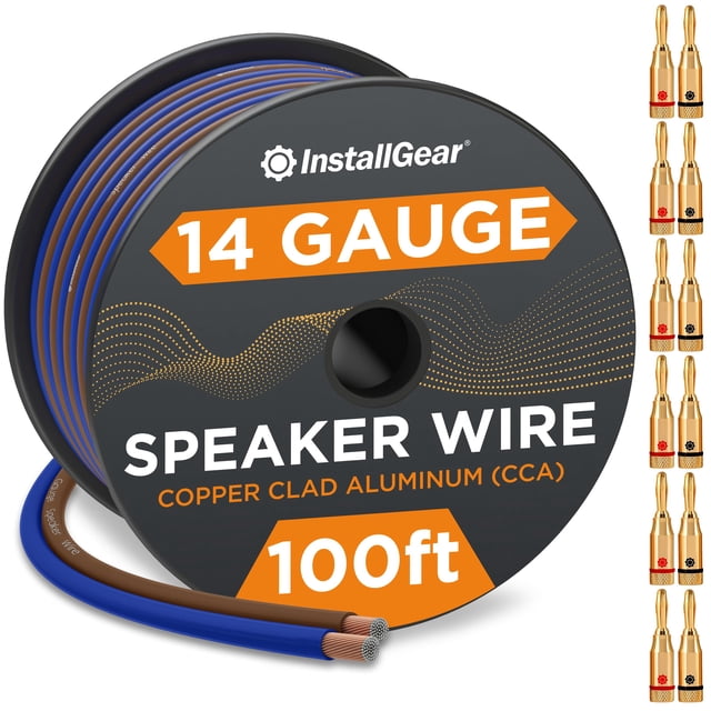 Cable de altavoz InstallGear calibre 14 con 12 conectores tipo banana