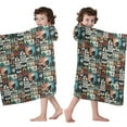 thumbnail image 4 of Multicolor Bigfoot and Text Pattern Hooded Bath Towel，60"x35" for Ages 3 To 12 Kids, Quick Dry Lightweight Soft Microfiber Hood Beach Towel Cover Up for Kids, 4 of 7