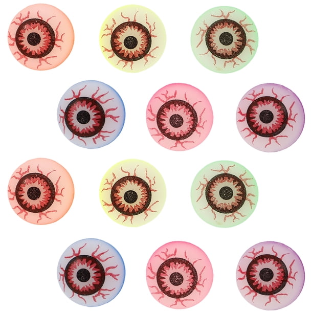 24 piezas de juguetes creativos de Halloween con forma de globo ocular, pelotas de goma que rebotan, suministros de fiesta para niños.
