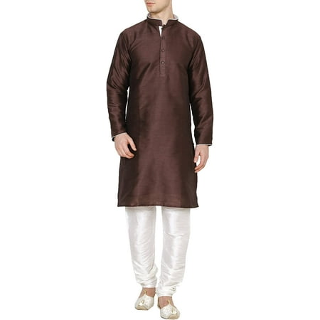 

Royal Kurta Men s Dupion Silk Kurta Pyjama Set Brown