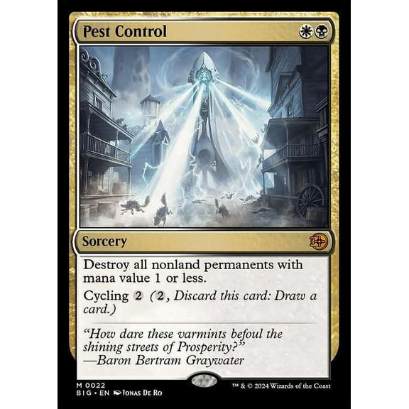 MtG Outlaws of Thunder Junction The Big Score Mythic Rare Pest Control (FOIL) #22