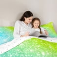 thumbnail image 5 of jejeloiu Blue Green Glitter Print 7-Piece Bedding Comforter Set Kids,Modern Minimalist Art King Bedding Sets For Girls,Reversible, 5 of 7