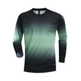 thumbnail image 5 of Mens Long Sleeve T Shirts Gradient Crewneck Lightweight Running Activewear Tops Green L, 5 of 6