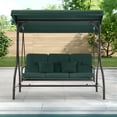 thumbnail image 3 of MCombo 3-Seat Outdoor Patio Swing Chair, Adjustable Backrest and Canopy 4068 (Green), 3 of 9