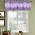 thumbnail image 4 of Purple Lavender Valances for Windows, Decorative Rod Pocket Window Valance Curtains, Spring Watercolor Wildflowers Plant Plaid Short Curtain Drapes for Kitchen/Living Room, 2 Panels, 60" W x 18" L, 4 of 8