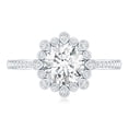 thumbnail image 4 of Rosec Jewels Lab Diamond Vintage Engagement Ring with Halo (8 mm, EF-VS Quality), 14K White Gold, US 6.50, 4 of 8