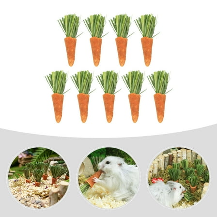 Soimiss Pet Chew Plaything Carrot Sticks for Small Animals Made of Premium Hay