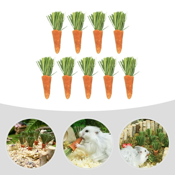 Soimiss Pet Chew Plaything Carrot Sticks for Small Animals Made of Premium Hay