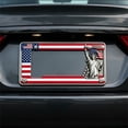 thumbnail image 4 of Metal Patriotic License Plate Frame with USA Flag and Statue Design, Standard Size for Cars, Trucks, SUVs, RVs, Rust-Resistant with Pre-Drilled Mounting Holes, 4 of 5