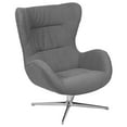 thumbnail image 2 of Merrick Lane Ergonomic High-Back Lounge Chair 360° Swivel Accent Chair Gray Fabric Side Chair with 4 Star Alloy Base, 2 of 14