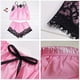 thumbnail image 4 of Conjuntos de pijamas para mujer Sexy Hot Chic Summer Silk Satin Shorts Lace 2 piezas Short Cute Soft Pyjamas Bottoms Pijamas Babydoll Lencería Ropa de dormir Mujer Hot Sensual Winter (Tamaño M, Rosa), 4 of 5
