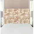 thumbnail image 1 of Beige Headboard, Exotic Marine Animals in Retro Style Illustration Shells Starfish Seahorse Contemporary, Upholstered Decorative Metal Bed Headboard with Memory Foam, Twin Size, Beige, by Ambesonne, 1 of 4