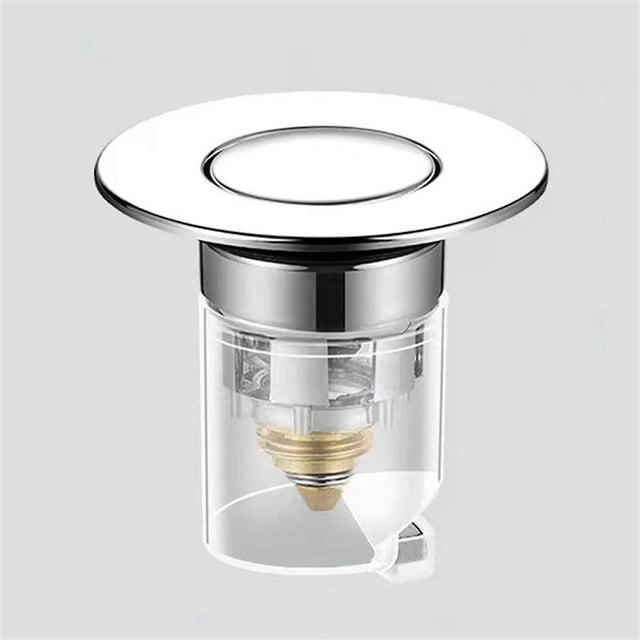 Filtro de agua de acero inoxidable para fregadero de baño, tapón de filtro de agua para fregadero de cocina, color plateado